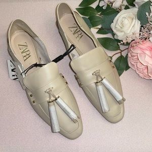 Zara Soft Leather Tassel Loafers